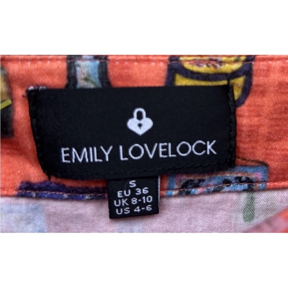 Emily Lovelock Small 4-6  Tiered Maxi Skirt Side Tie Asian Theme Print EC‎ - Picture 6 of 6